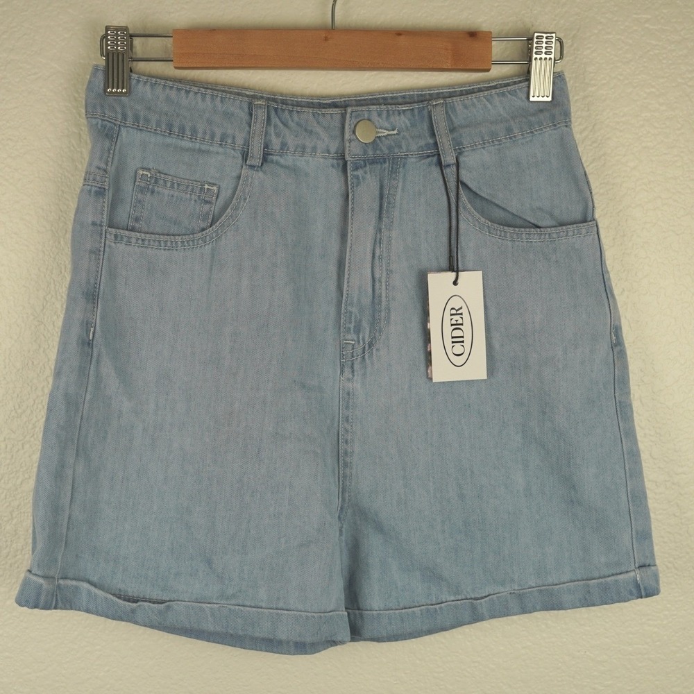 NWT Cider Denim Shorts Womens S High Y2K Ripped Pockets Festival